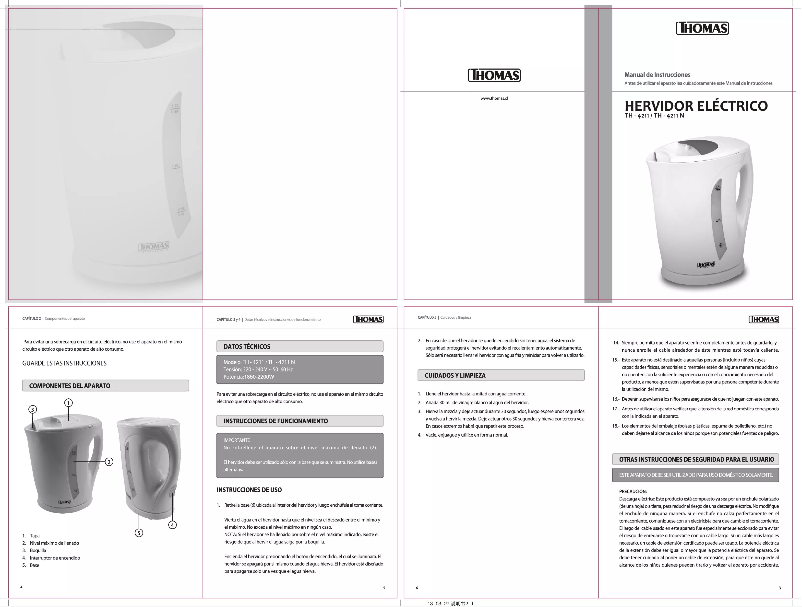 Image de la première page du manuel de l'appareil TH-4211N