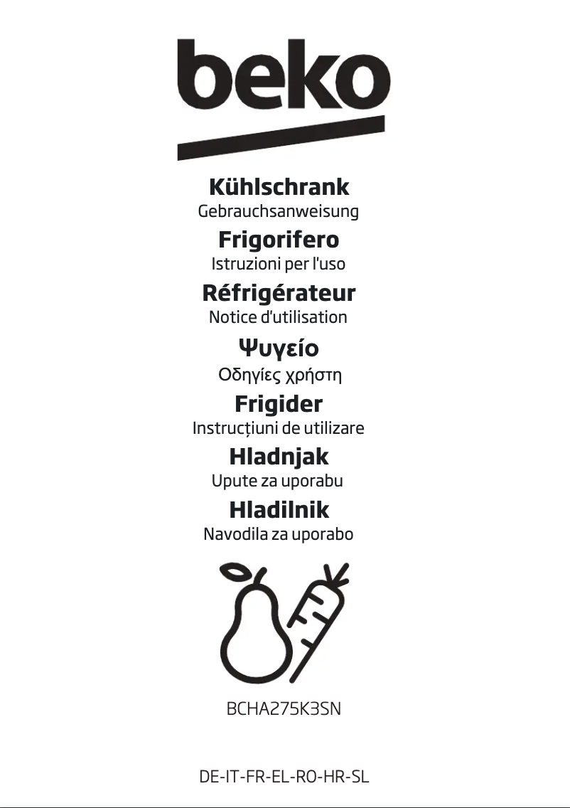 Image de la première page du manuel de l'appareil BCHA275K3SN