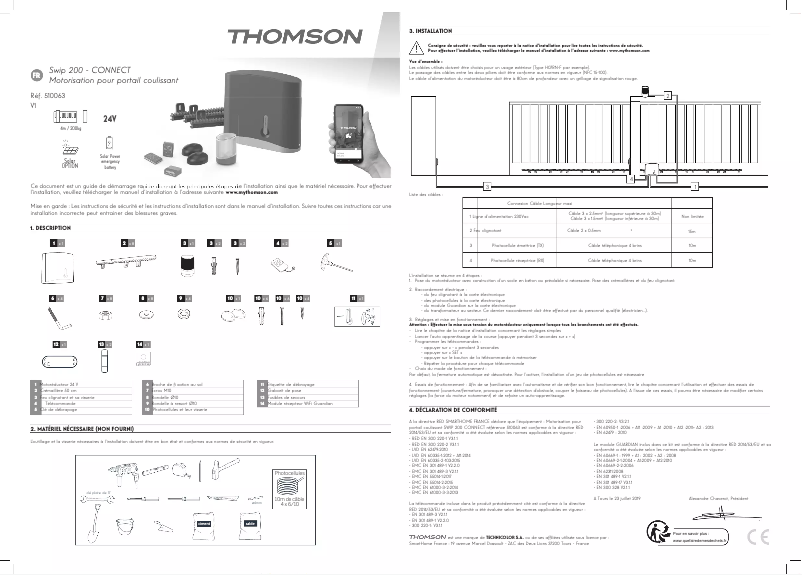 Página 1 del manual Guía de instalación Thomson 510063