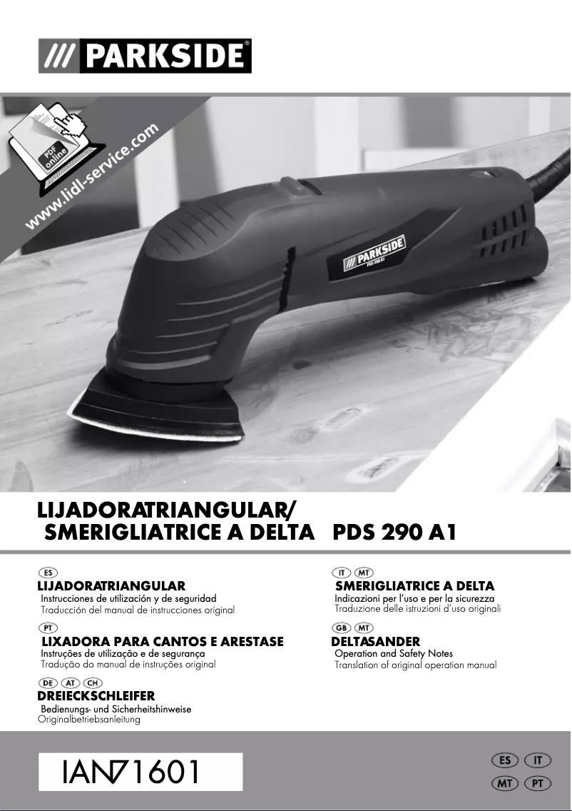 Page n°1 - Manuel utilisateur Parkside PDS 290 A1