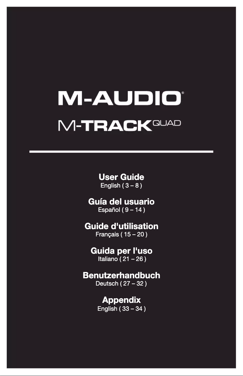 Image de la première page du manuel de l'appareil M-Track Quad