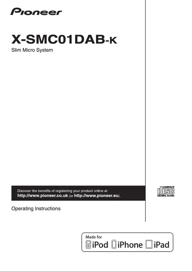 Image de la première page du manuel de l'appareil X-SMC01DAB-K