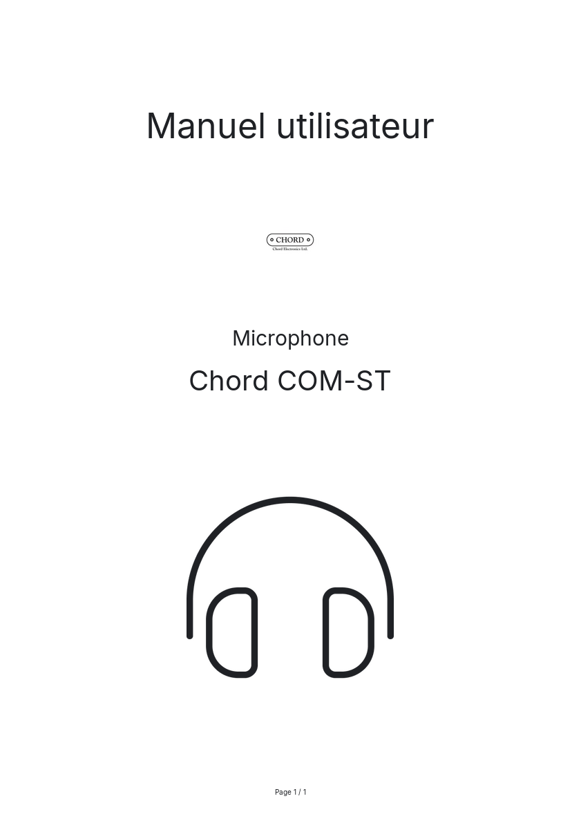 Image de la première page du manuel de l'appareil COM-ST