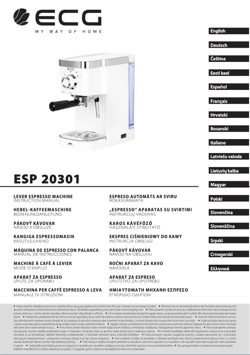 Page 1 of the manual User Manual ECG ESP 20301