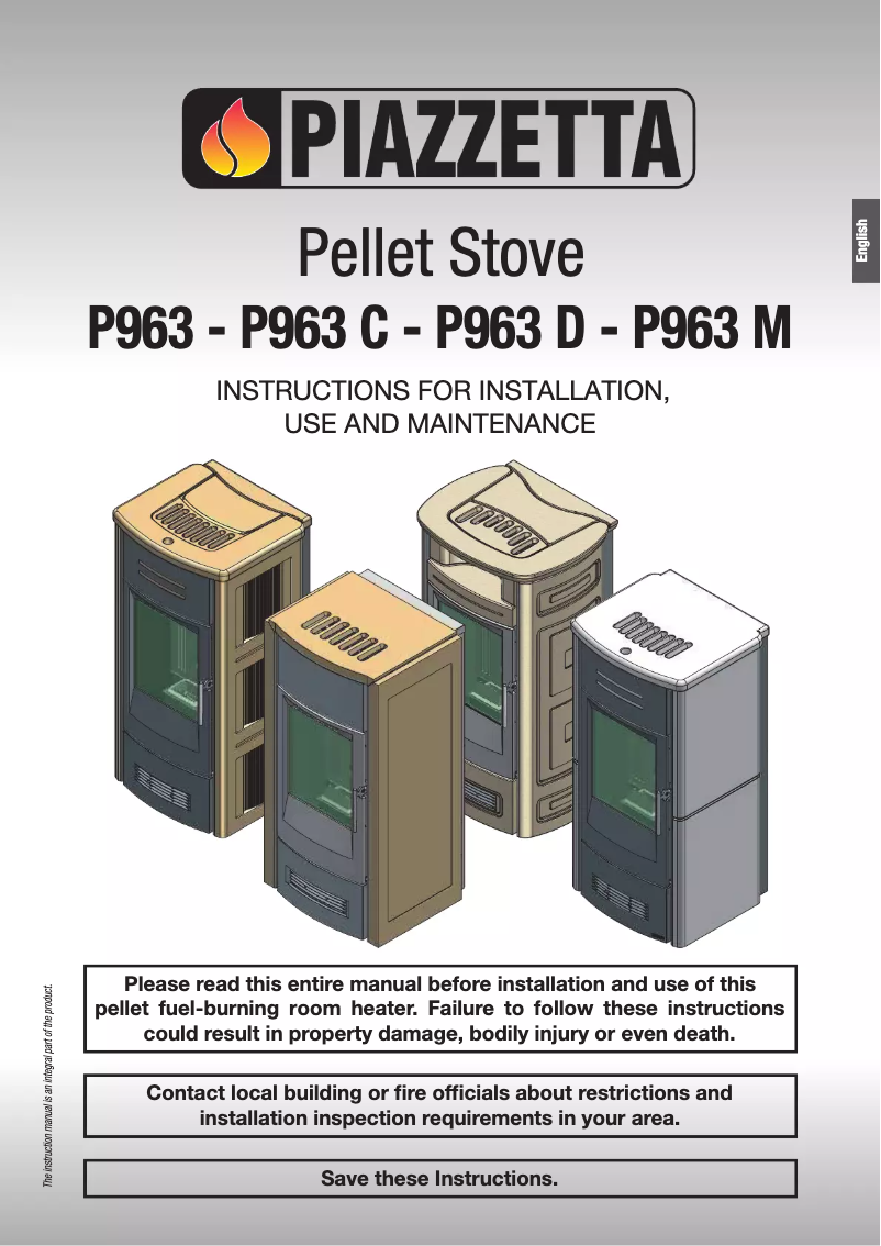 Page n°1 - Manuel utilisateur Piazzetta P963