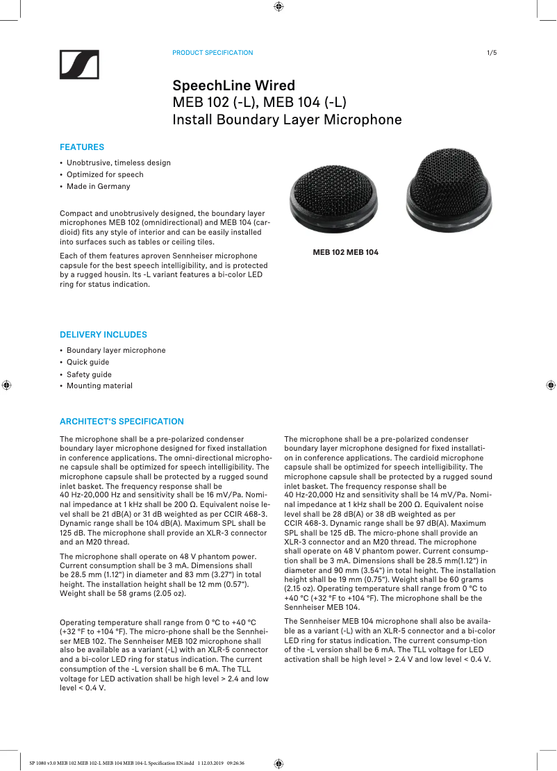 Página 1 del manual Manual de usuario Sennheiser MEB 102