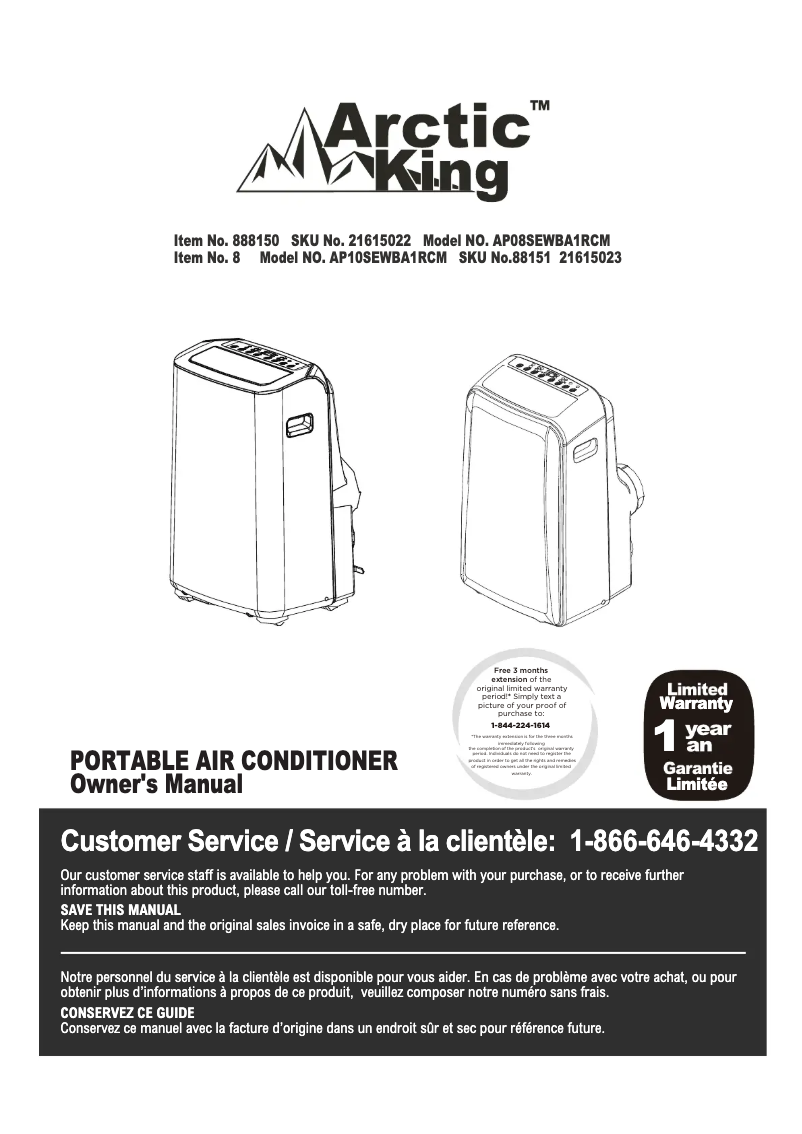 Image de la première page du manuel de l'appareil AP08SEWBA1RCM