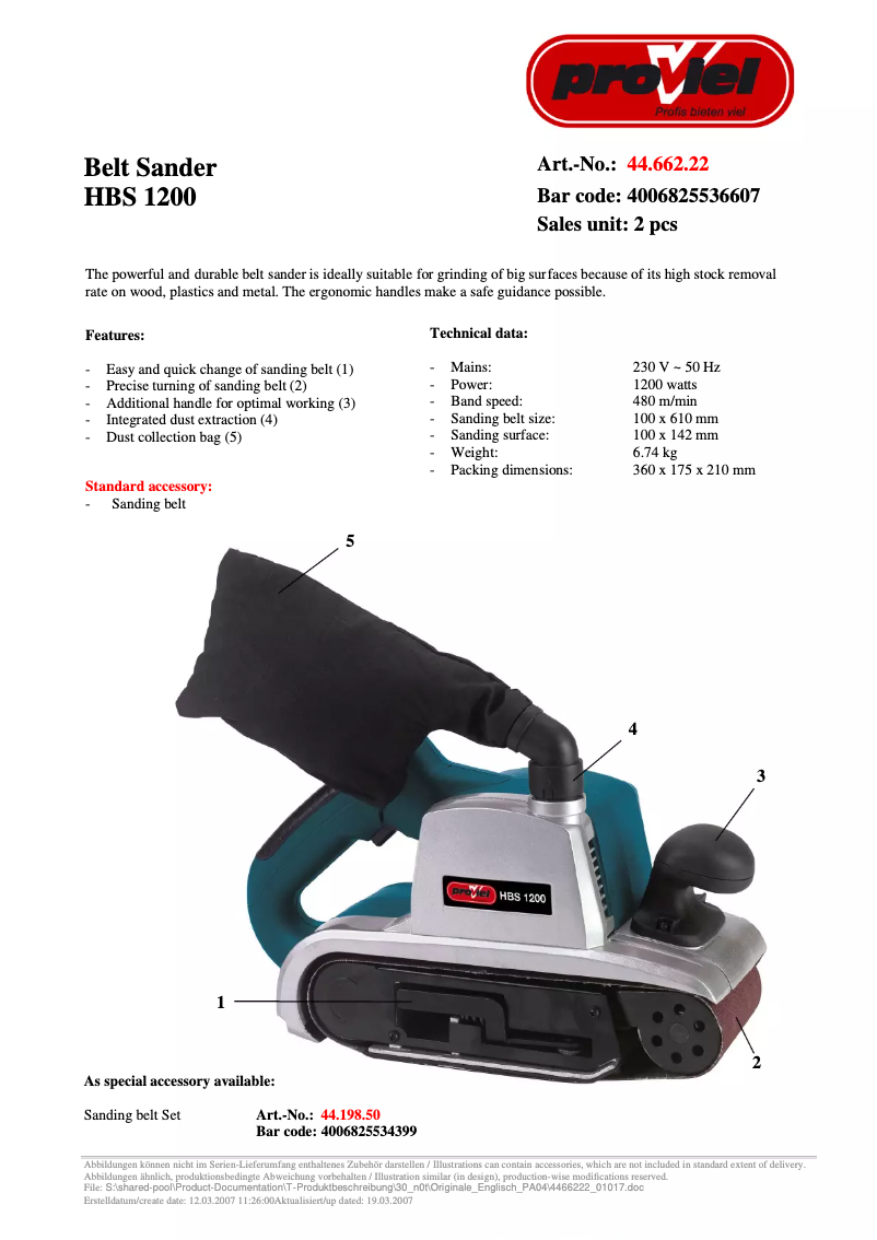 Página 1 del manual Manual de usuario Proviel HBS 1200