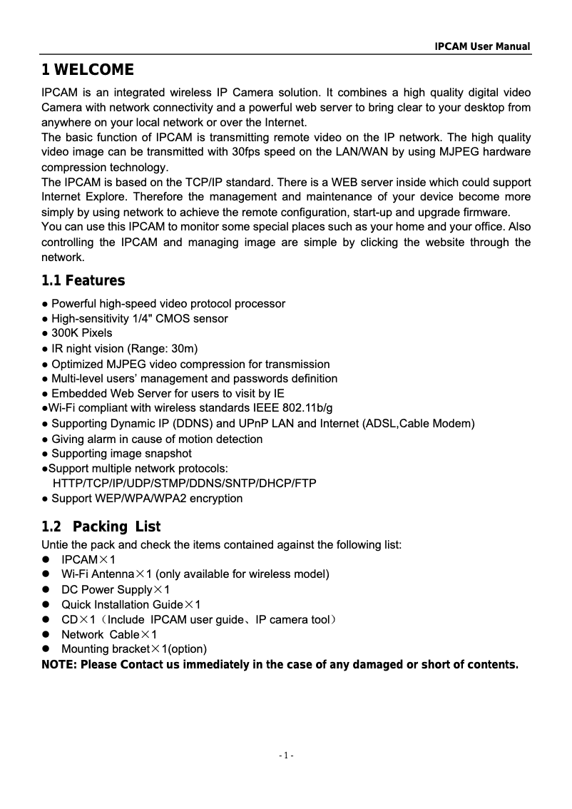 Page n°1 - Manuel utilisateur Wanscam Foscam FI 8905W