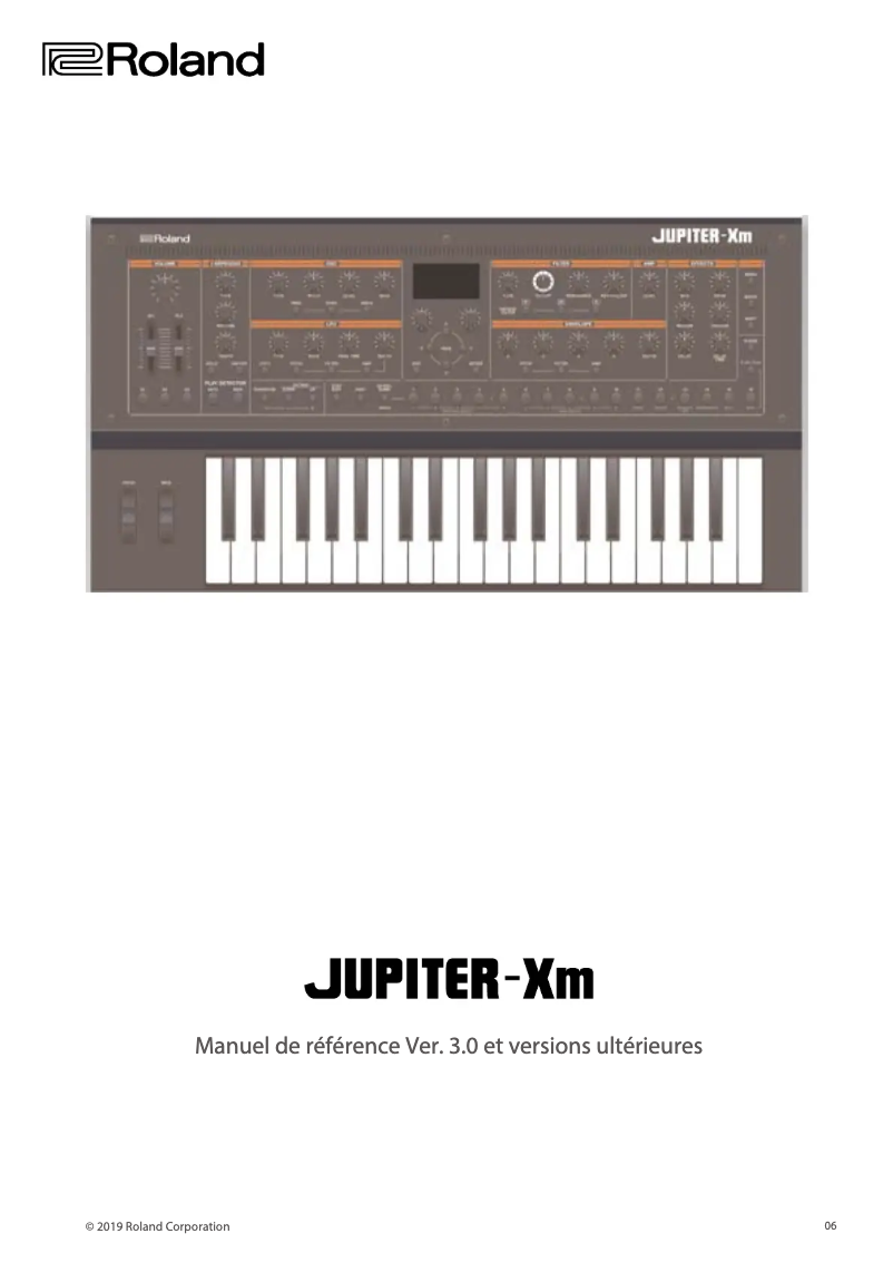Page n°1 - Manuel utilisateur Roland JUPITER-Xm