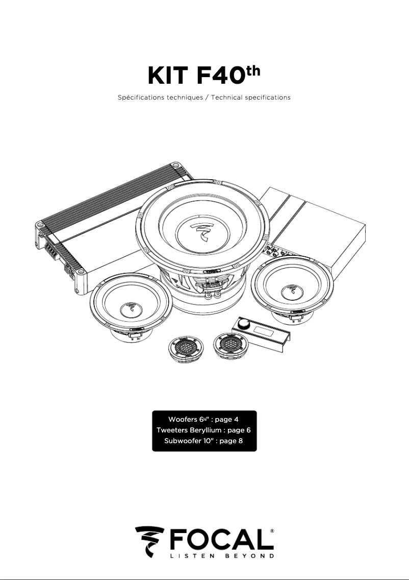 Page 1 de la notice Manuel utilisateur Focal F40th