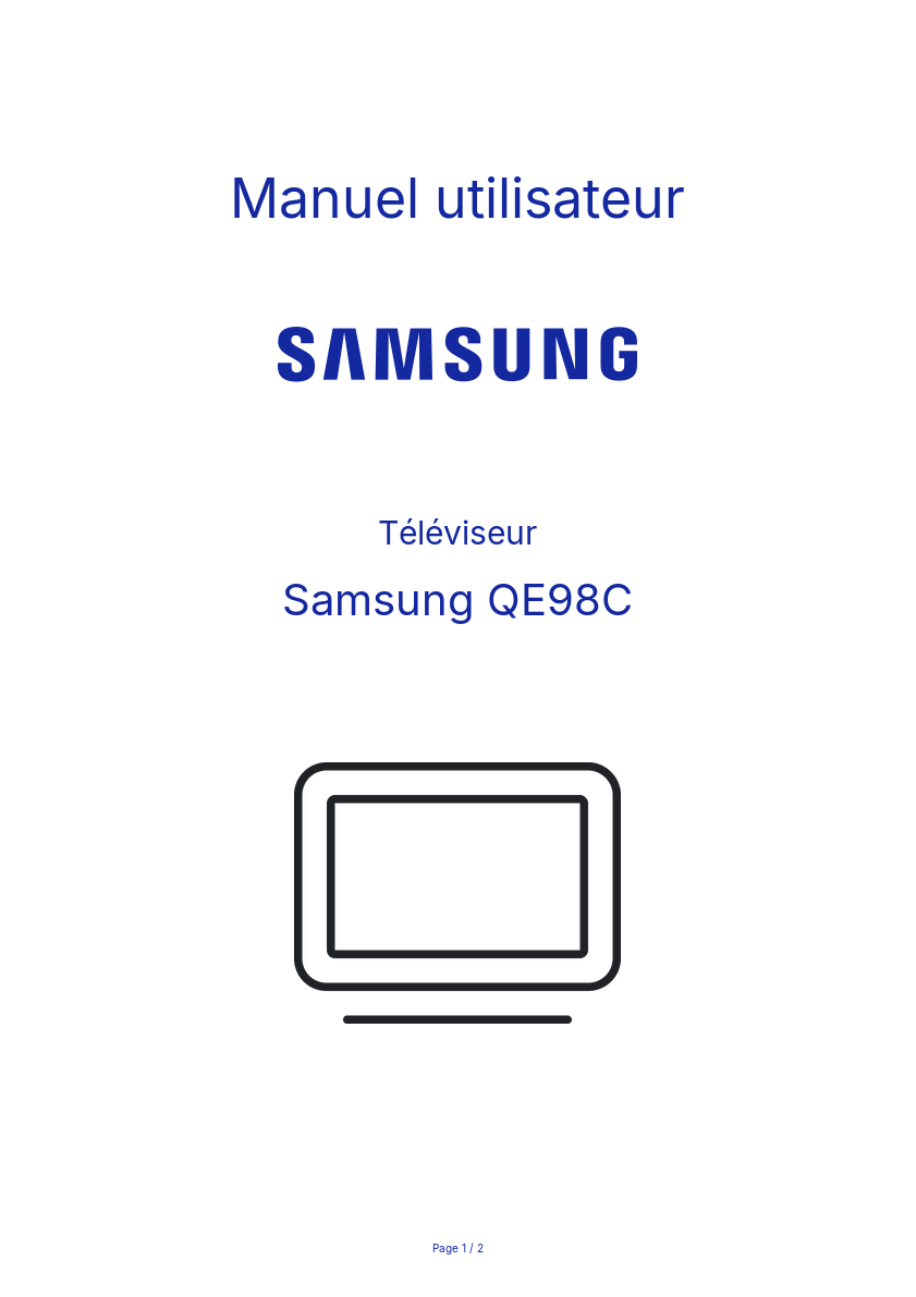 Page n°1 - Manuel utilisateur Samsung QE98C