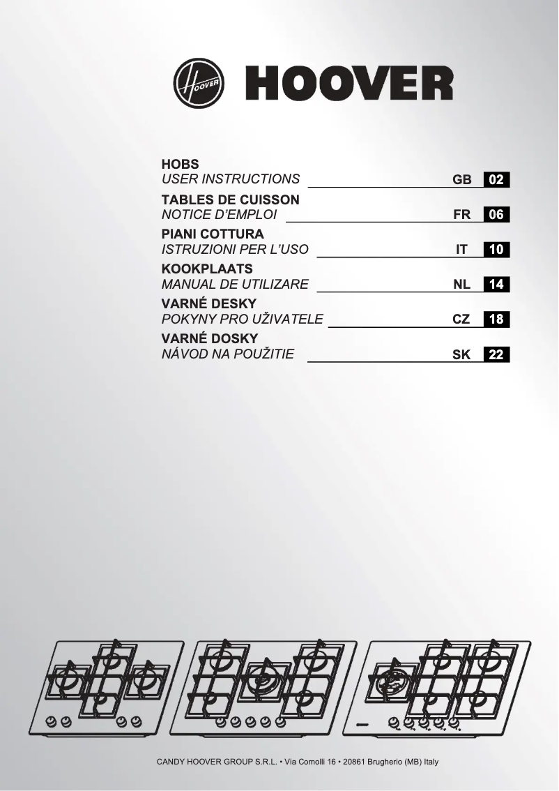 Page n°1 - Mode d'emploi Hoover HVG74WC5B