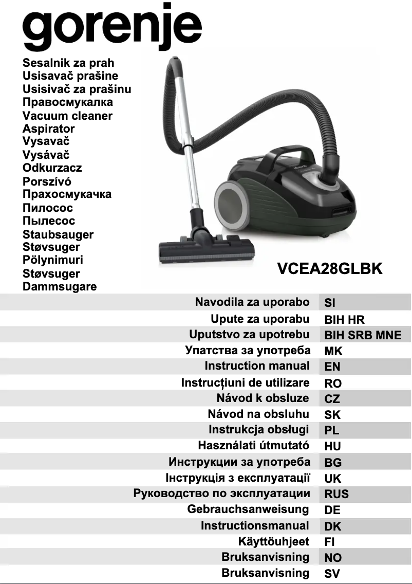 Imagen de la primera página del manual del dispositivo VCEA28GLBK