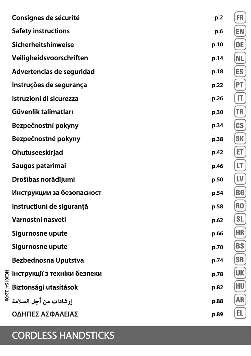 Page n°1 - Instructions de sécurité Rowenta Air Force Flex 560 RH9474