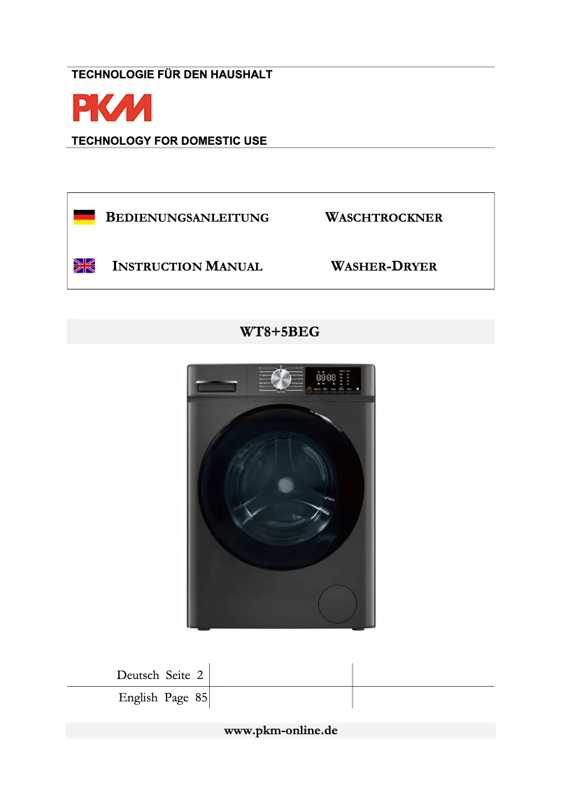 Page 1 de la notice Manuel utilisateur PKM WT8+5BEG