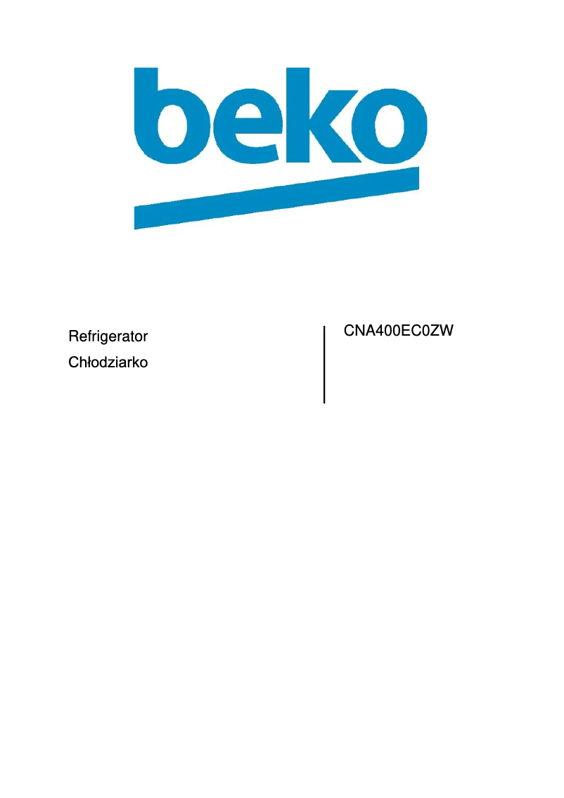 Image de la première page du manuel de l'appareil CNA400EC0ZW