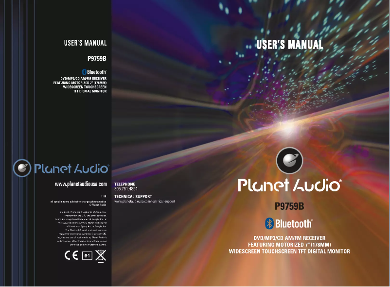 Page 1 de la notice Manuel utilisateur Planet Audio P9759B