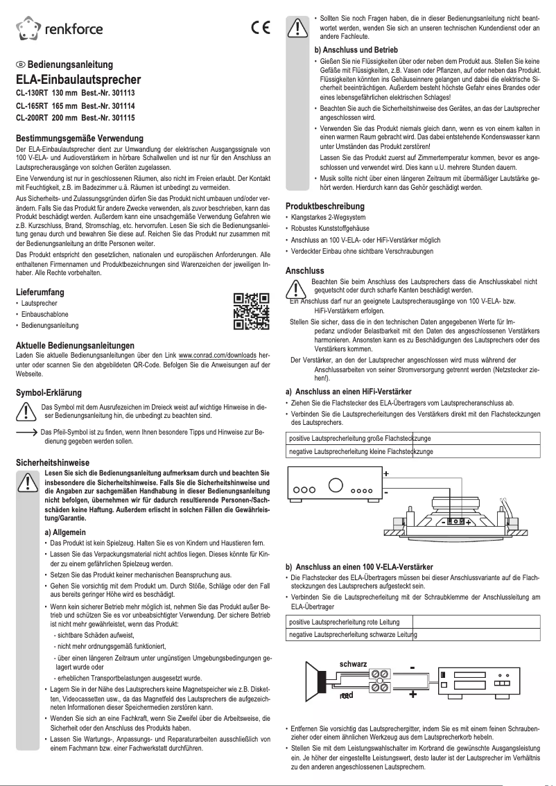 Page n°1 - Manuel utilisateur Renkforce CL-130RT