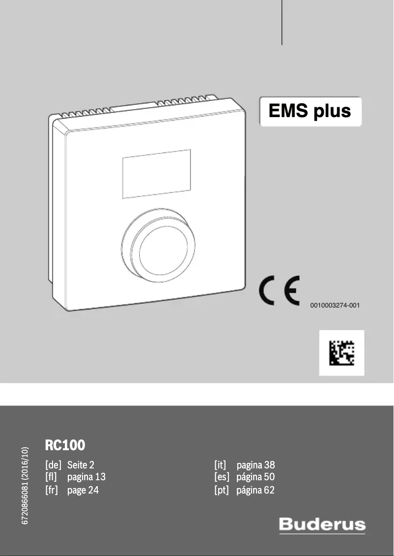 Page n°1 - Manuel utilisateur Buderus Logamatic RC100