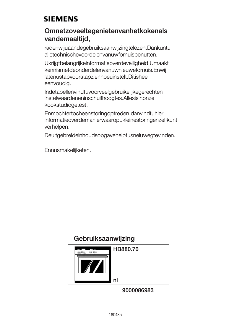 Page n°1 - Manuel utilisateur Siemens HB880270