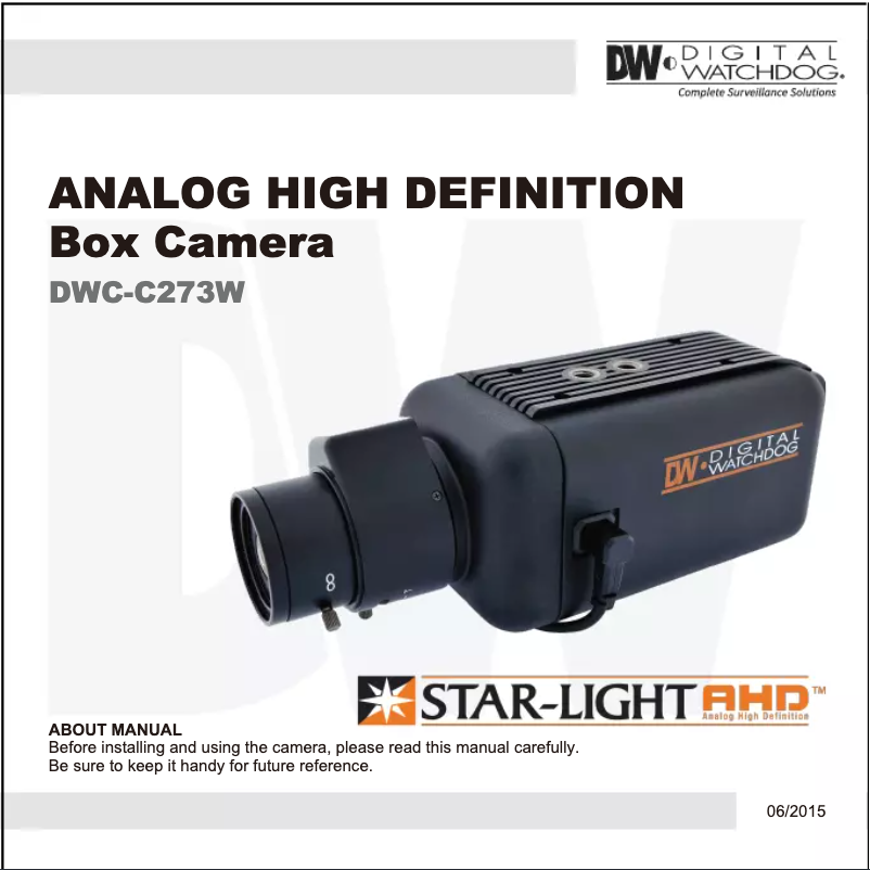 Image de la première page du manuel de l'appareil Star-Light AHD DWC-C273W