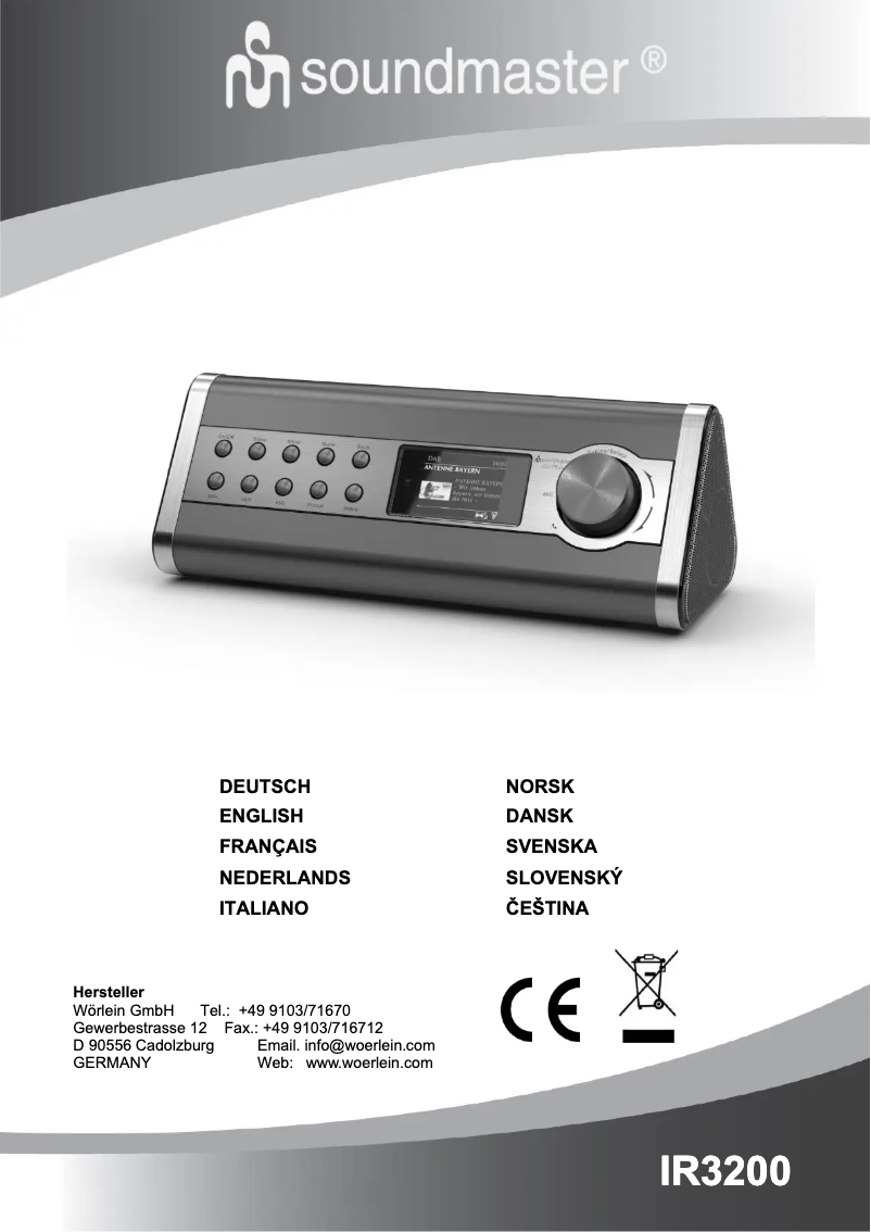 Page n°1 - Manuel utilisateur Soundmaster IR3200