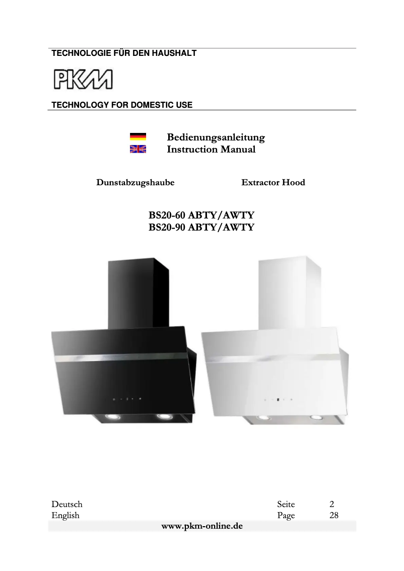 Page 1 de la notice Manuel utilisateur PKM BS20-60 ABTY