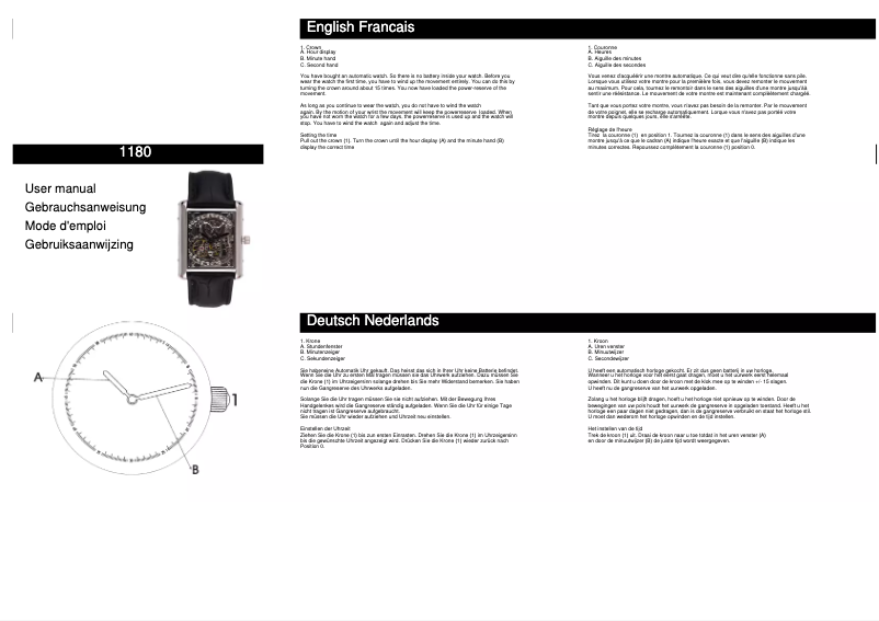 Page 1 de la notice Manuel utilisateur Davis 1180