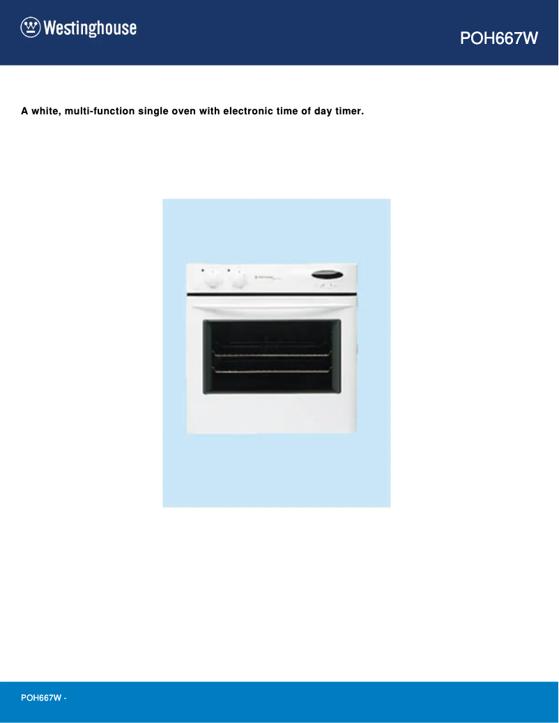 Page 1 de la notice Manuel utilisateur Westinghouse POH667W