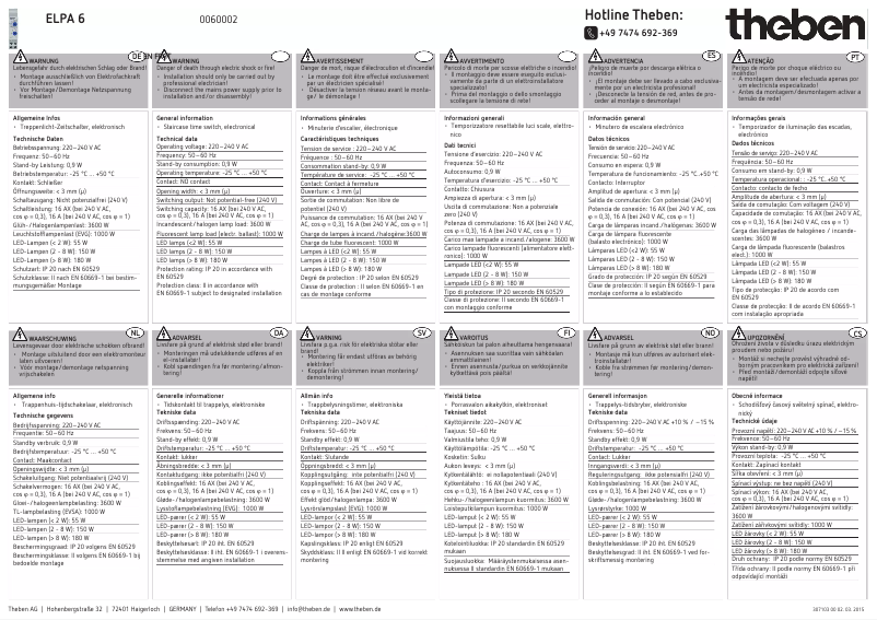 Page n°1 - Manuel utilisateur Theben ELPA 6
