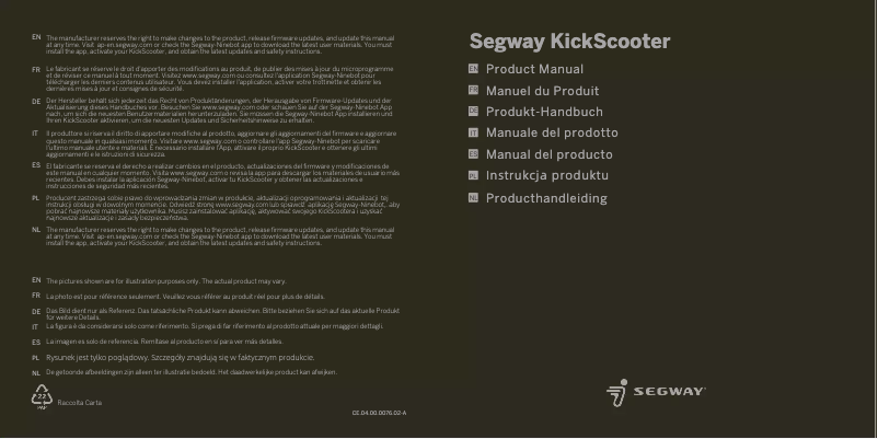 Página 1 del manual Manual de usuario Segway Ninebot KickScooter P65