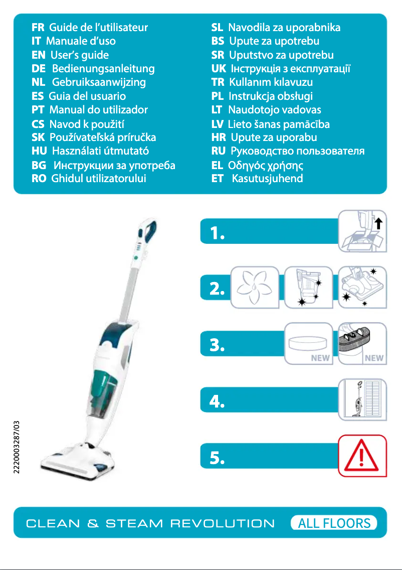Page 1 de la notice Manuel utilisateur Tefal Clean & Steam Revolution VP7751