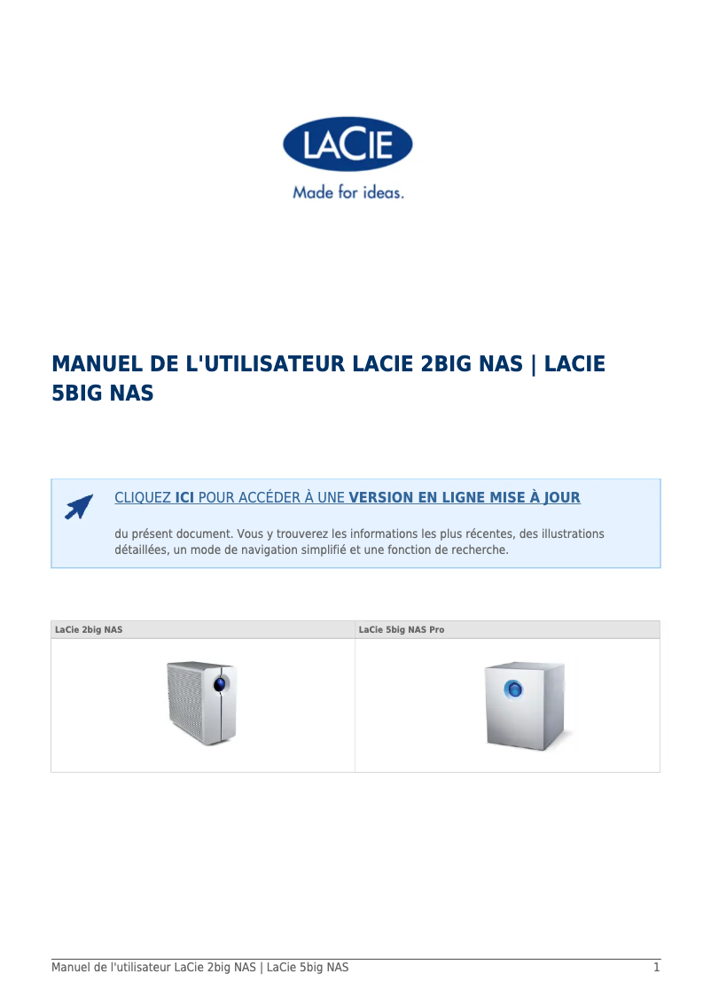 Image de la première page du manuel de l'appareil 5big NAS Pro