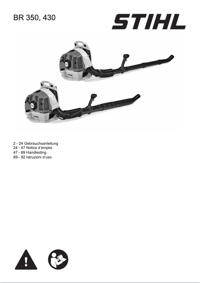 Image de la première page du manuel de l'appareil BR 350