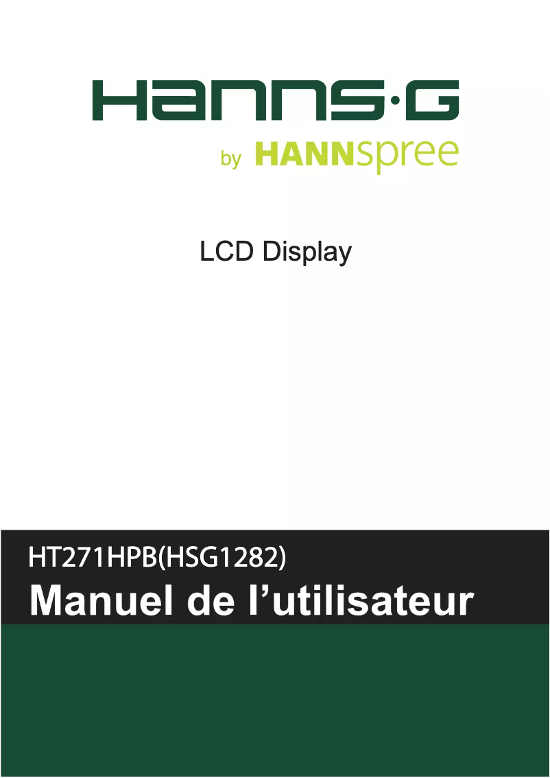 Page 1 de la notice Manuel utilisateur Hannspree HT 271 HPB