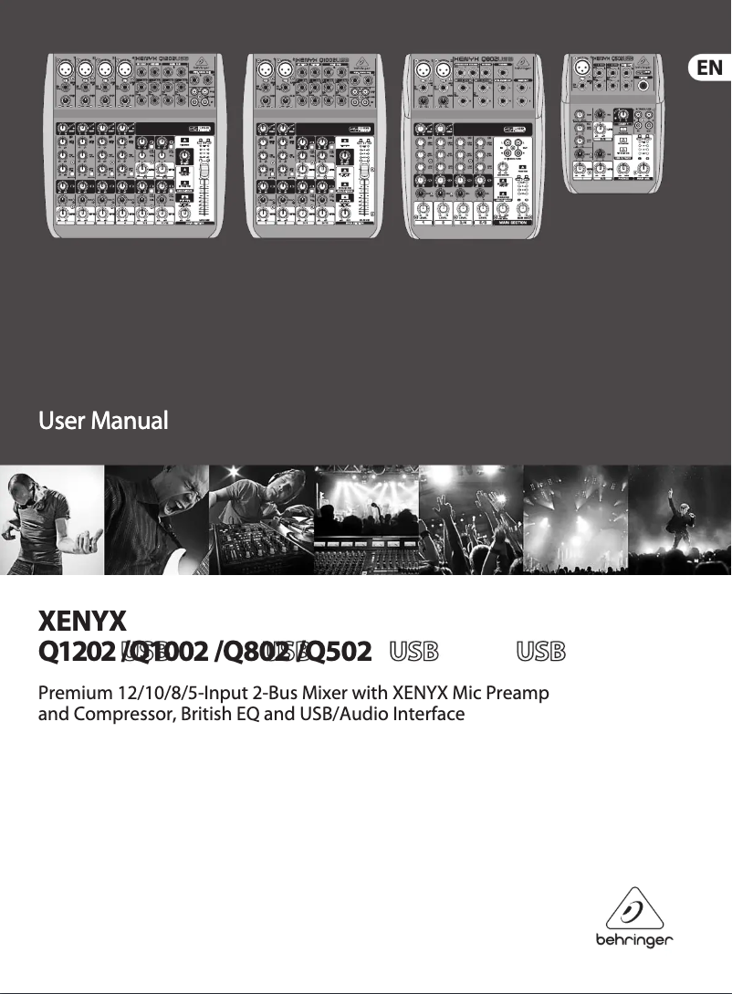 Page n°1 - Manuel utilisateur Behringer Xenyx Q502USB