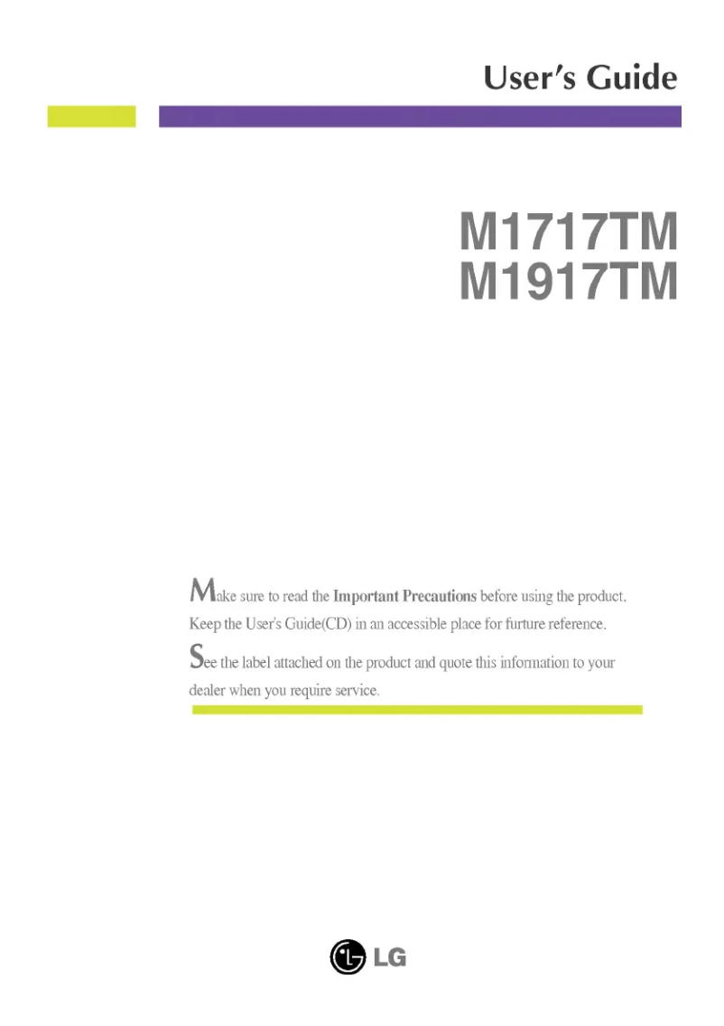 Page 1 de la notice Manuel utilisateur LG M1917TM