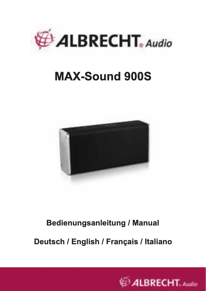 Página 1 del manual Manual de usuario Albrecht MAX-Sound 900S