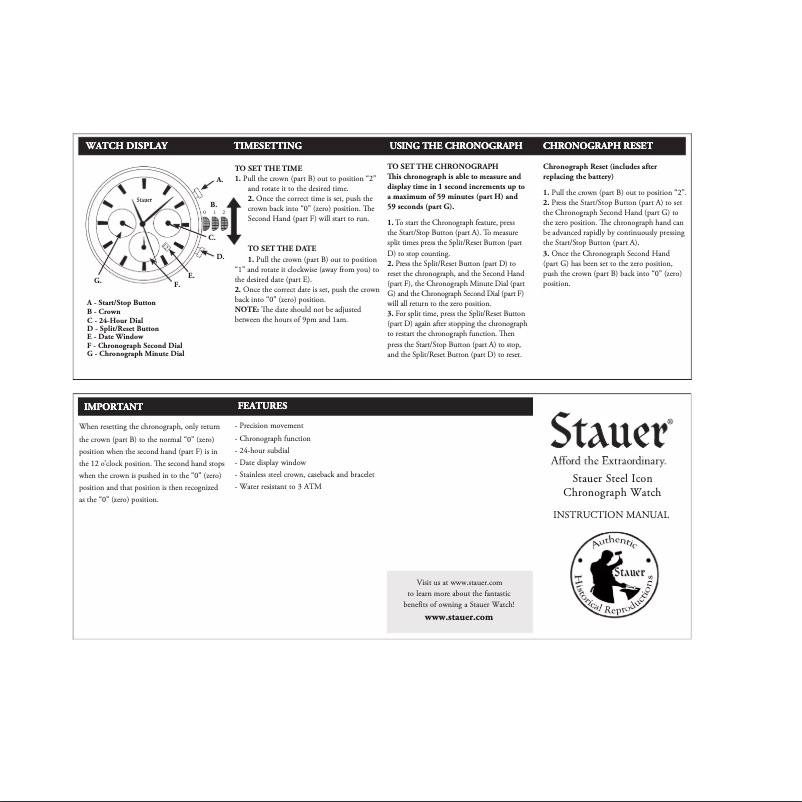 Page 1 de la notice Manuel utilisateur Stauer 40744