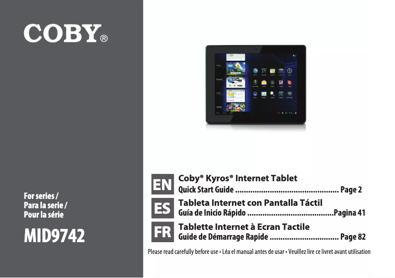 Página 1 del manual Manual de usuario Coby Kyros MID9742