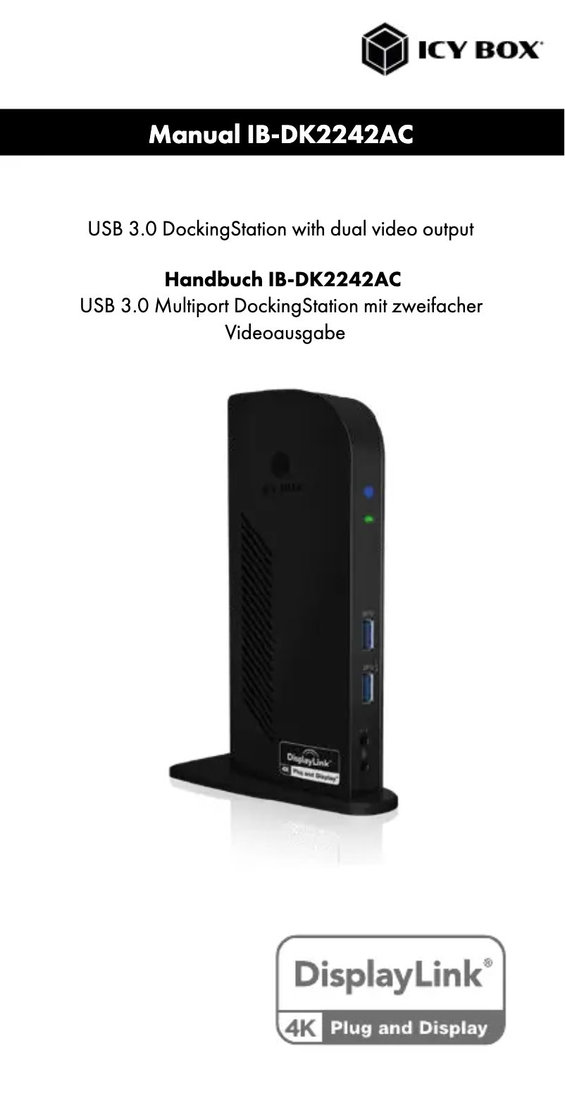 Page n°1 - Manuel utilisateur Icy Box IB-DK2242AC