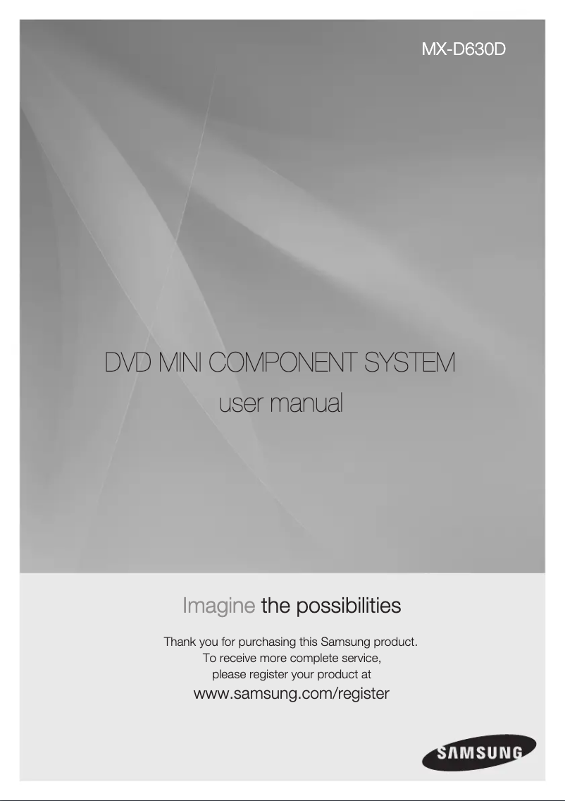 Page n°1 - Manuel utilisateur Samsung MX-D630D