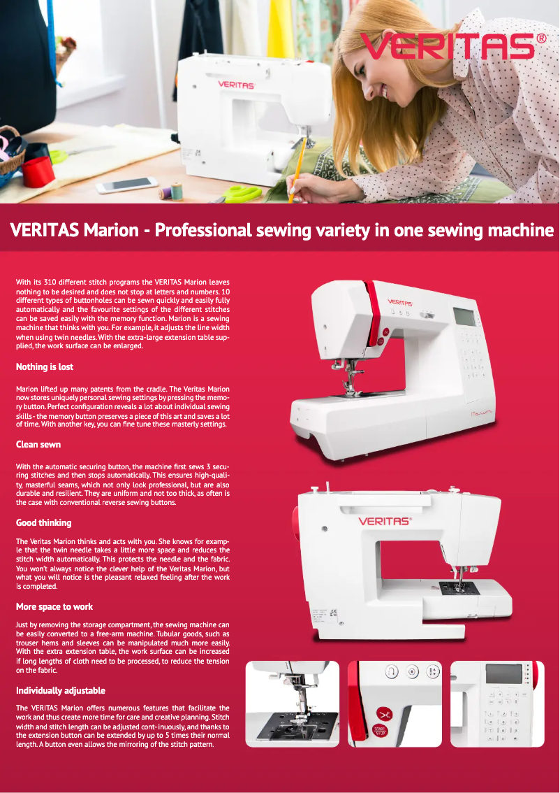 Page 1 of the manual Technical Sheet Veritas Marion