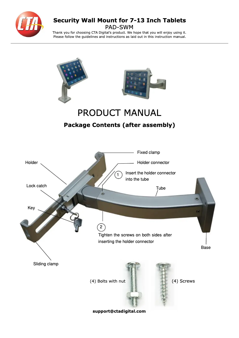 Page 1 de la notice Manuel utilisateur CTA Digital PAD-SWM