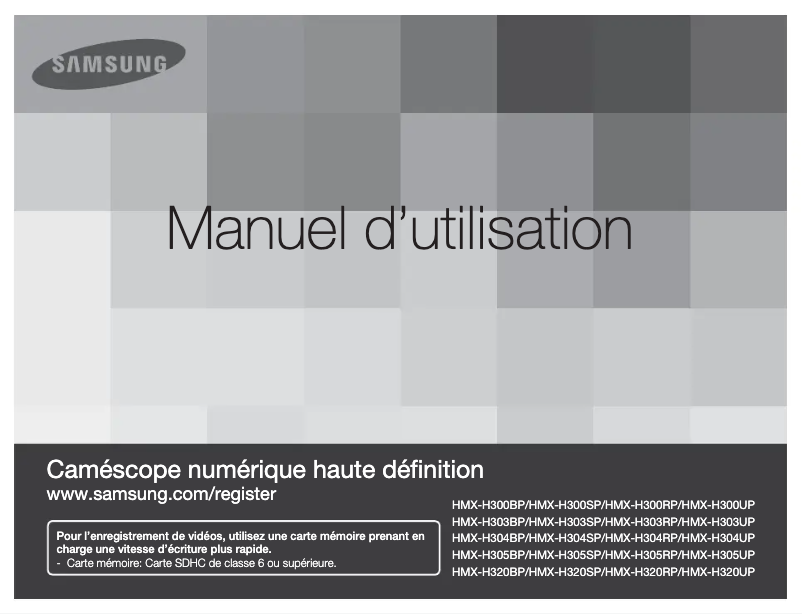 Page n°1 - Manuel utilisateur Samsung HMX-H300BP