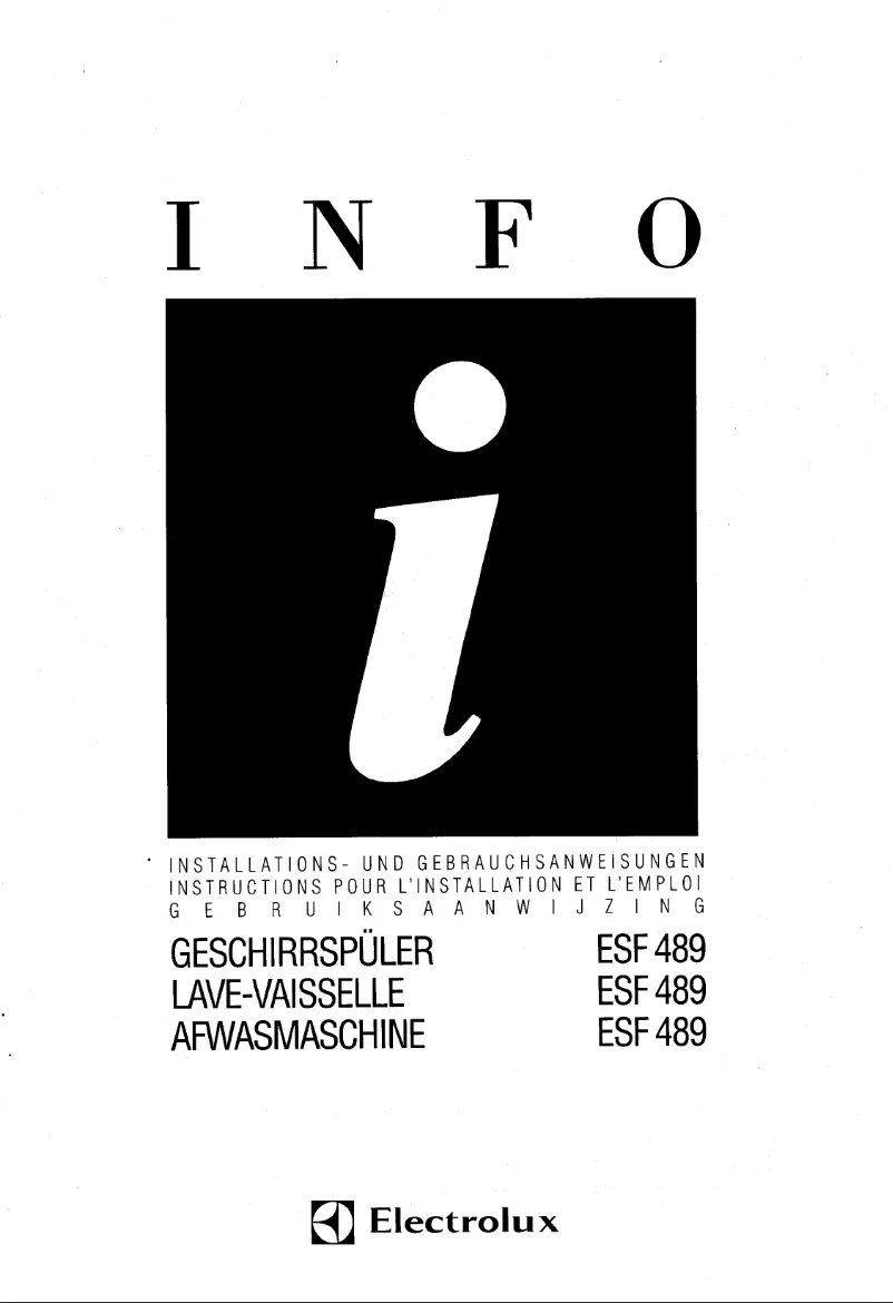 Page 1 de la notice Manuel utilisateur Electrolux ESF 489