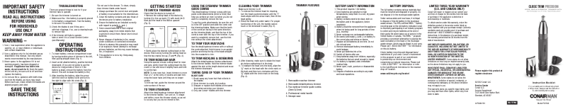 Page 1 de la notice Manuel utilisateur Conair PG7500