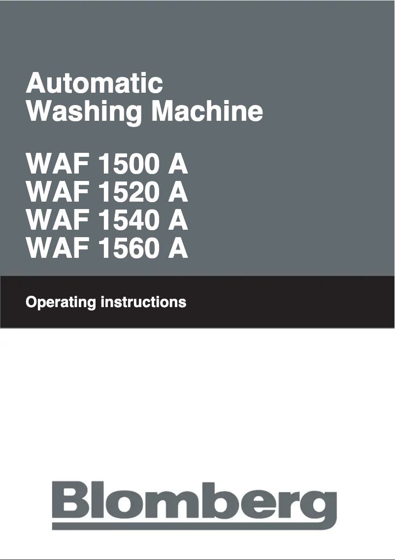Page n°1 - Manuel utilisateur Blomberg WAF 1520 A