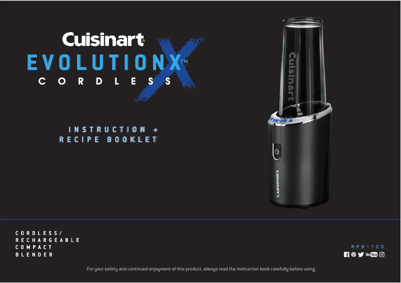 Image de la première page du manuel de l'appareil EvolutionX RPB-100